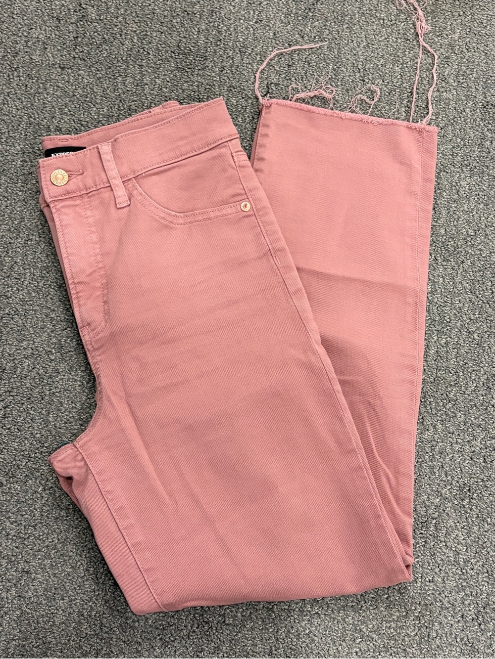 Express Pink Cropped Straight Jeans